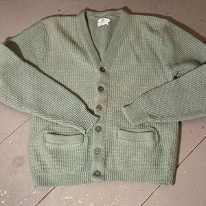 Vintage Campus sage green wool cardigan
